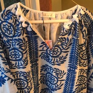 Chic Wish blue and white tunic- NWT
